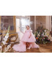 Pink Tulle Flower Girl Dress With Detachable Train